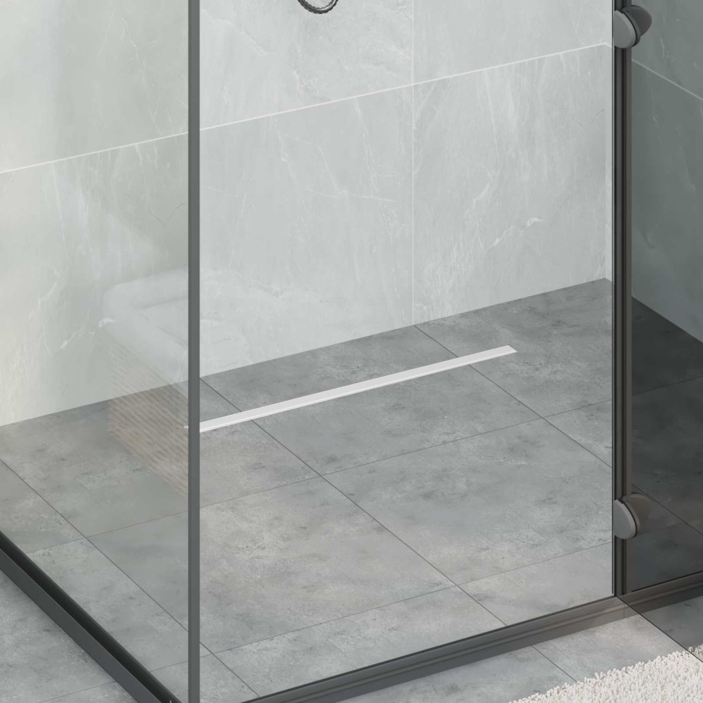 Produktbild för 360° Duschavlopp med smal modell Silver 60 cm
