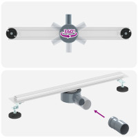 Produktbild för 360° Duschavlopp med smal modell Silver 60 cm
