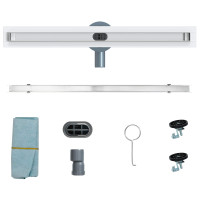 Produktbild för 360° Duschavlopp med smal modell Silver 60 cm