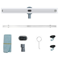 Produktbild för 360° Duschavlopp med smal modell Silver 70 cm