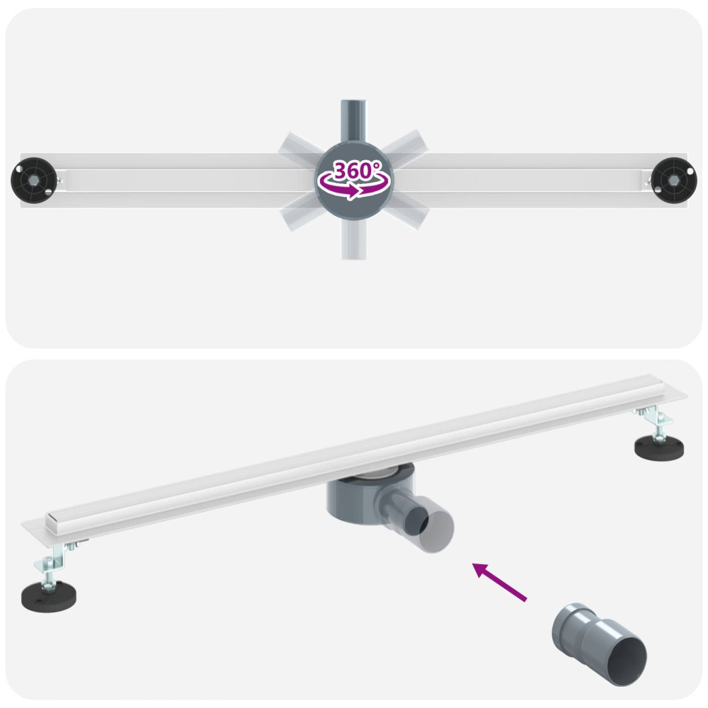 Produktbild för 360° Duschavlopp med smal modell Silver 80 cm