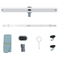 Produktbild för 360° Duschavlopp med smal modell Silver 80 cm