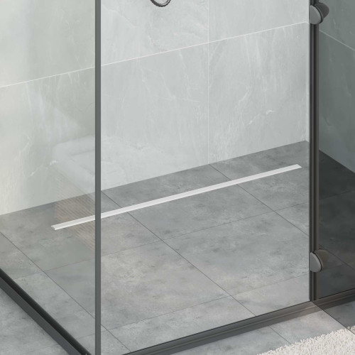 vidaXL 360° Duschavlopp med smal modell Silver 90 cm