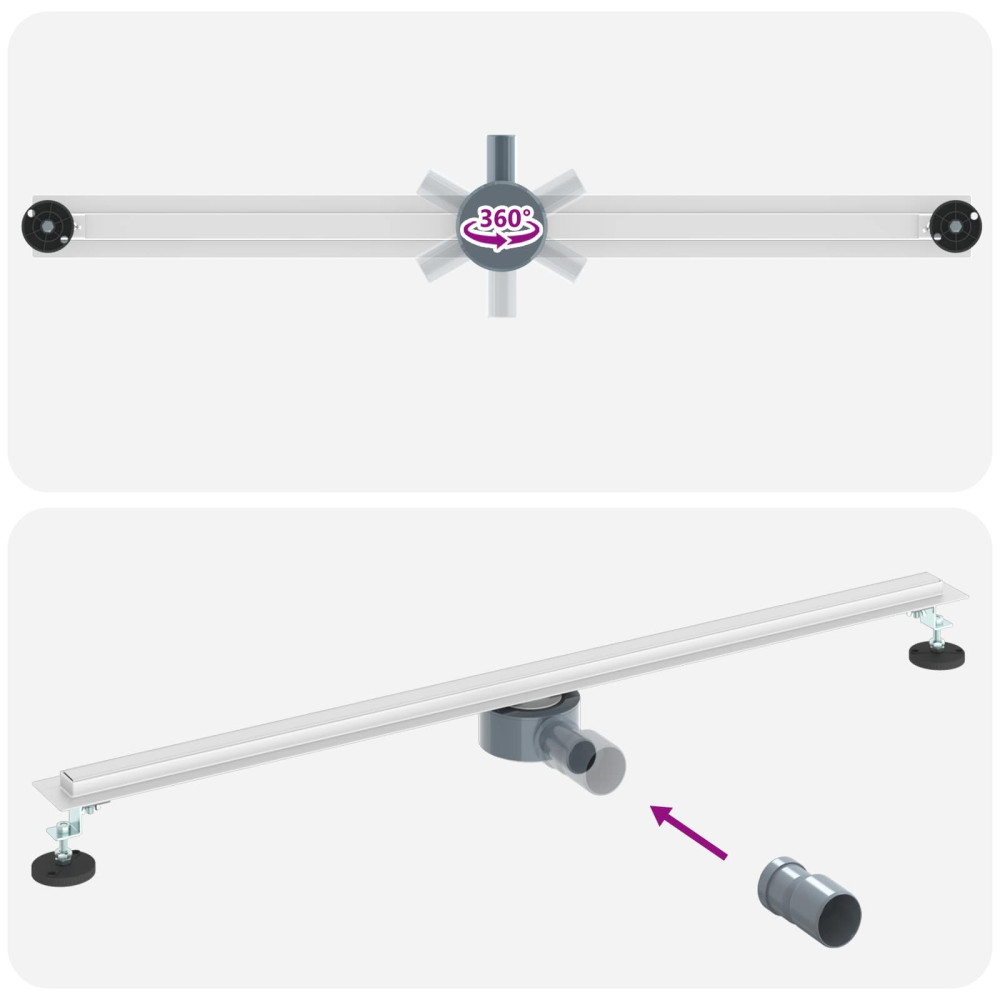 Produktbild för 360° Duschavlopp med smal modell Silver 100 cm