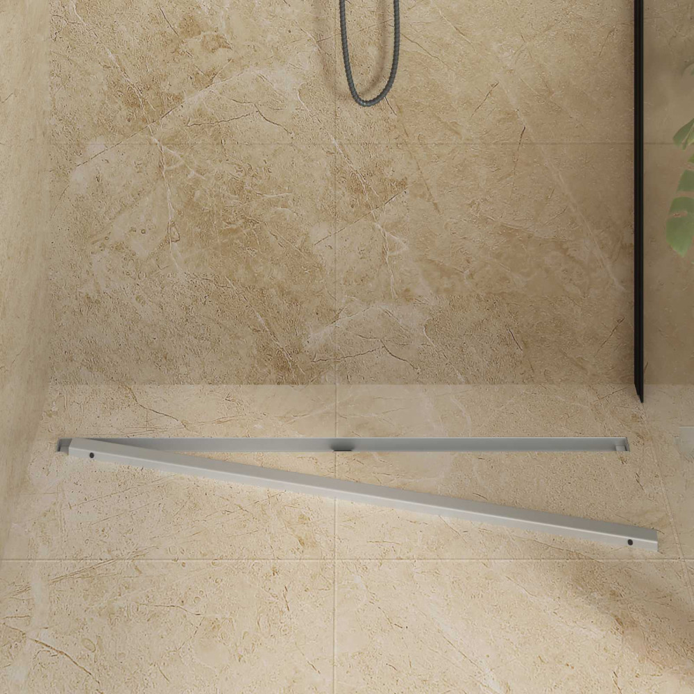 Produktbild för 360° Duschavlopp med smal modell Silver 100 cm