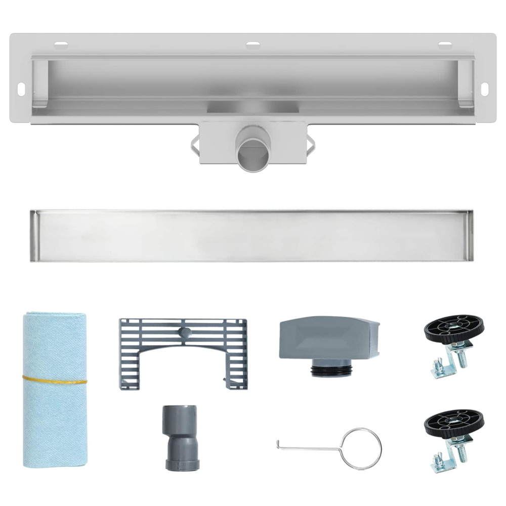 Produktbild för Väggmonterat duschavlopp Silver 50 cm Rostfritt Stål 304