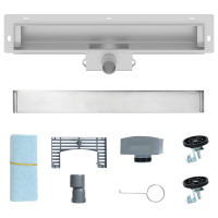 Produktbild för Väggmonterat duschavlopp Silver 50 cm Rostfritt Stål 304