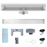 Produktbild för Väggmonterat duschavlopp Silver 60 cm Rostfritt Stål 304