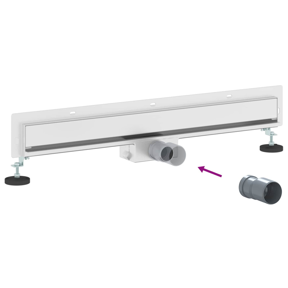 Produktbild för Väggmonterat duschavlopp Silver 70 cm Rostfritt Stål 304