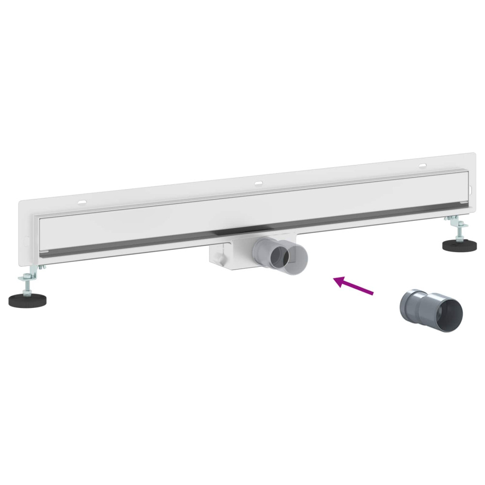 Produktbild för Väggmonterat duschavlopp Silver 80 cm Rostfritt Stål 304
