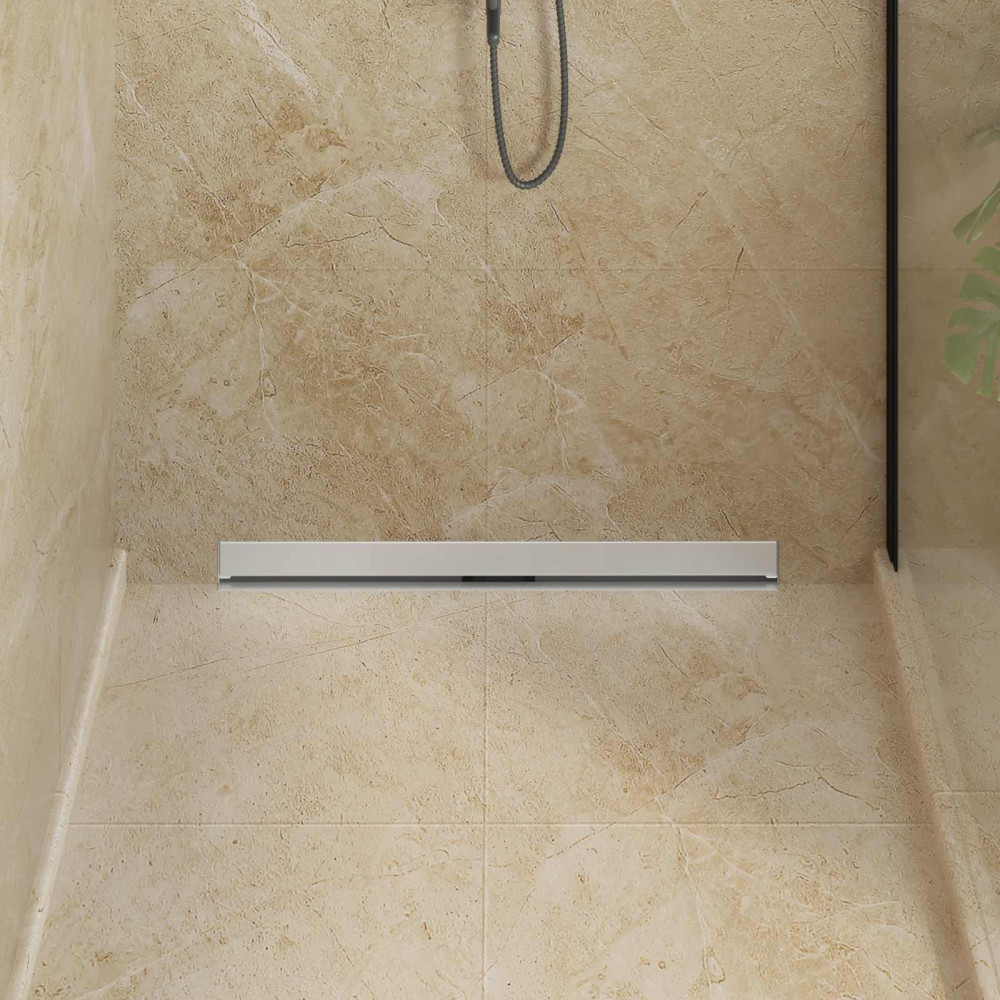 Produktbild för Väggmonterat duschavlopp Silver 80 cm Rostfritt Stål 304