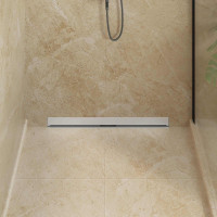 Produktbild för Väggmonterat duschavlopp Silver 80 cm Rostfritt Stål 304