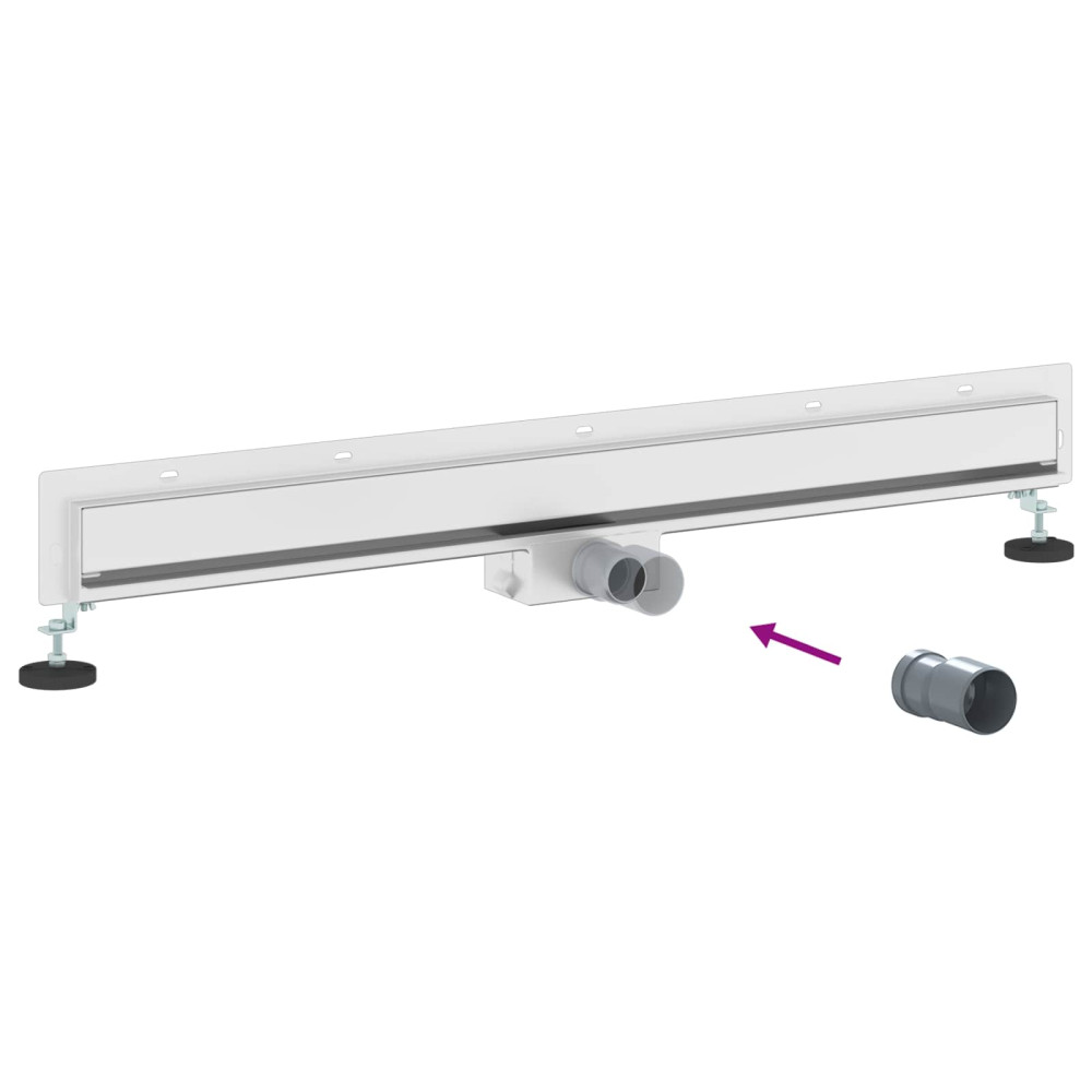 Produktbild för Väggmonterat duschavlopp Silver 90 cm Rostfritt Stål 304