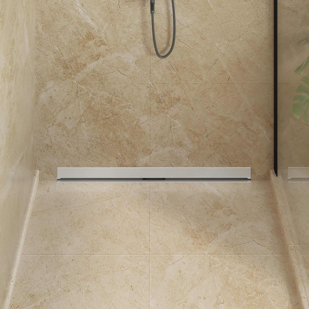 Produktbild för Väggmonterat duschavlopp Silver 90 cm Rostfritt Stål 304