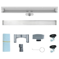 Produktbild för Väggmonterat duschavlopp Silver 90 cm Rostfritt Stål 304