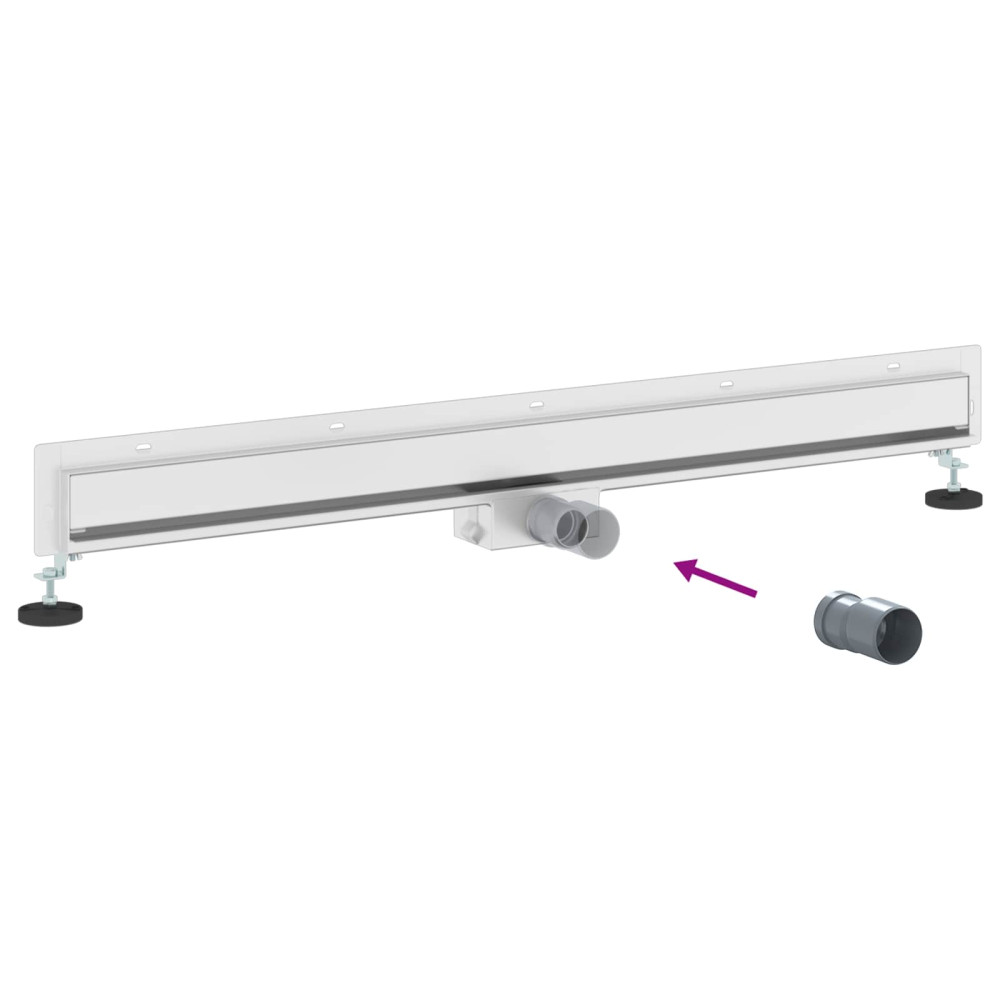 Produktbild för Väggmonterat duschavlopp Silver 100 cm Rostfritt Stål 304