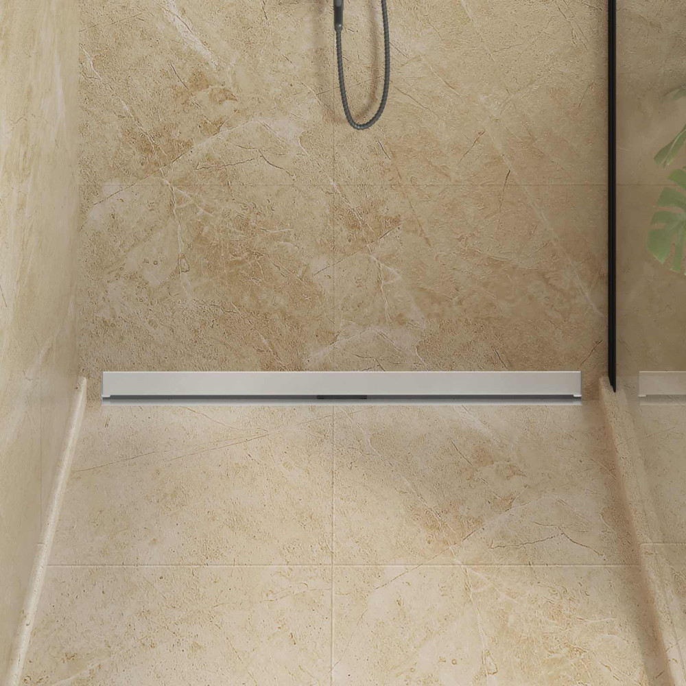 Produktbild för Väggmonterat duschavlopp Silver 100 cm Rostfritt Stål 304