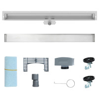 Produktbild för Väggmonterat duschavlopp Silver 100 cm Rostfritt Stål 304