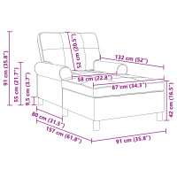Produktbild för Chaise Lounge med kudde Svart 91 x 157 x 91 cm Konstläder