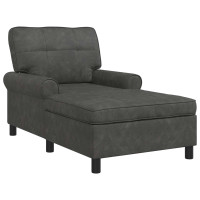 Produktbild för Chaise Lounge med kudde Svart 91 x 157 x 91 cm Konstläder
