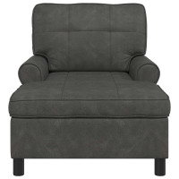 Produktbild för Chaise Lounge med kudde Svart 91 x 157 x 91 cm Konstläder