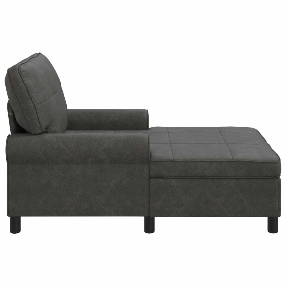 Produktbild för Chaise Lounge med kudde Svart 91 x 157 x 91 cm Konstläder
