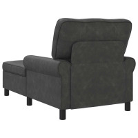 Produktbild för Chaise Lounge med kudde Svart 91 x 157 x 91 cm Konstläder