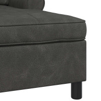 Produktbild för Chaise Lounge med kudde Svart 91 x 157 x 91 cm Konstläder