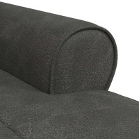 Produktbild för Chaise Lounge med kudde Svart 91 x 157 x 91 cm Konstläder