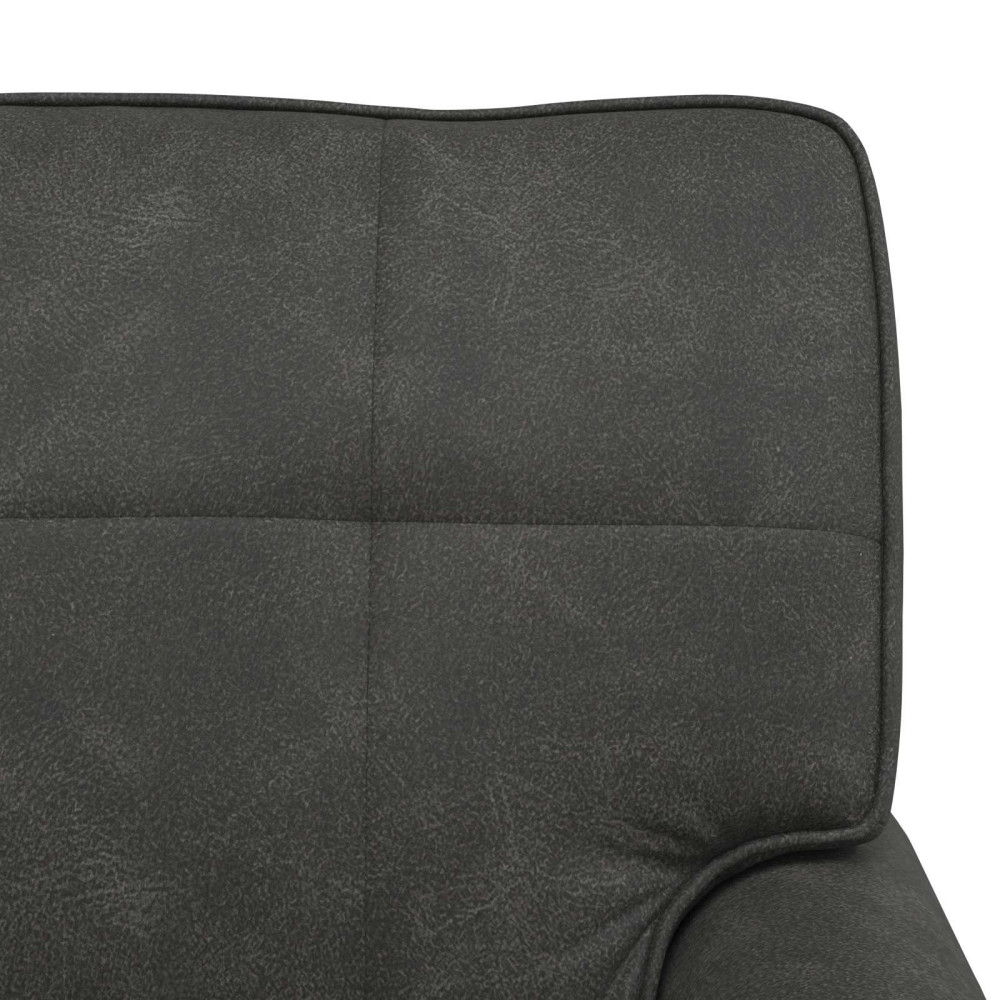 Produktbild för Chaise Lounge med kudde Svart 91 x 157 x 91 cm Konstläder
