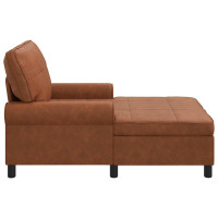Produktbild för Chaise Lounge med kudde Brun 91 x 157 x 91 cm Konstläder