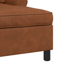 Produktbild för Chaise Lounge med kudde Brun 91 x 157 x 91 cm Konstläder