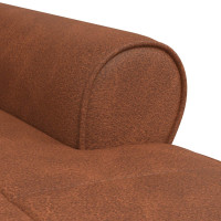 Produktbild för Chaise Lounge med kudde Brun 91 x 157 x 91 cm Konstläder