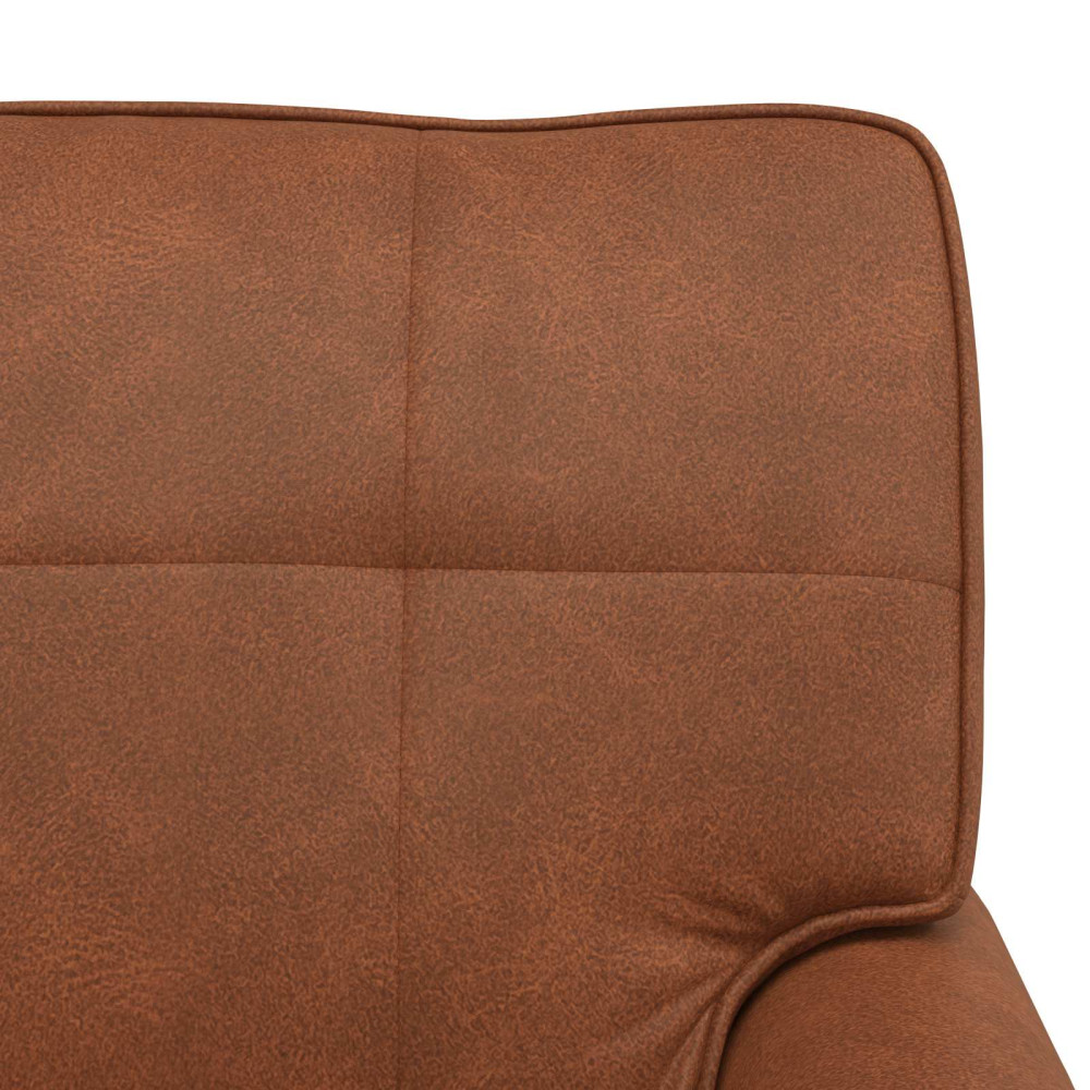 Produktbild för Chaise Lounge med kudde Brun 91 x 157 x 91 cm Konstläder