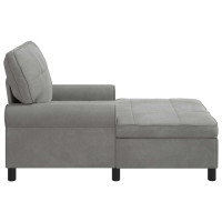 Produktbild för Chaise Lounge med kudde Ljusgrå 91 x 157 x 91 cm Sammet