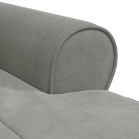 Produktbild för Chaise Lounge med kudde Ljusgrå 91 x 157 x 91 cm Sammet