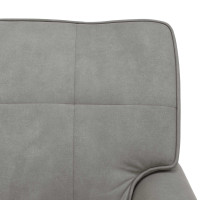Produktbild för Chaise Lounge med kudde Ljusgrå 91 x 157 x 91 cm Sammet