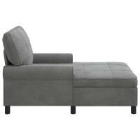 Produktbild för Chaise Lounge med kudde Mörkgrå 91 x 157 x 91 cm Sammet