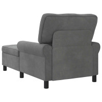 Produktbild för Chaise Lounge med kudde Mörkgrå 91 x 157 x 91 cm Sammet