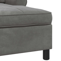 Produktbild för Chaise Lounge med kudde Mörkgrå 91 x 157 x 91 cm Sammet