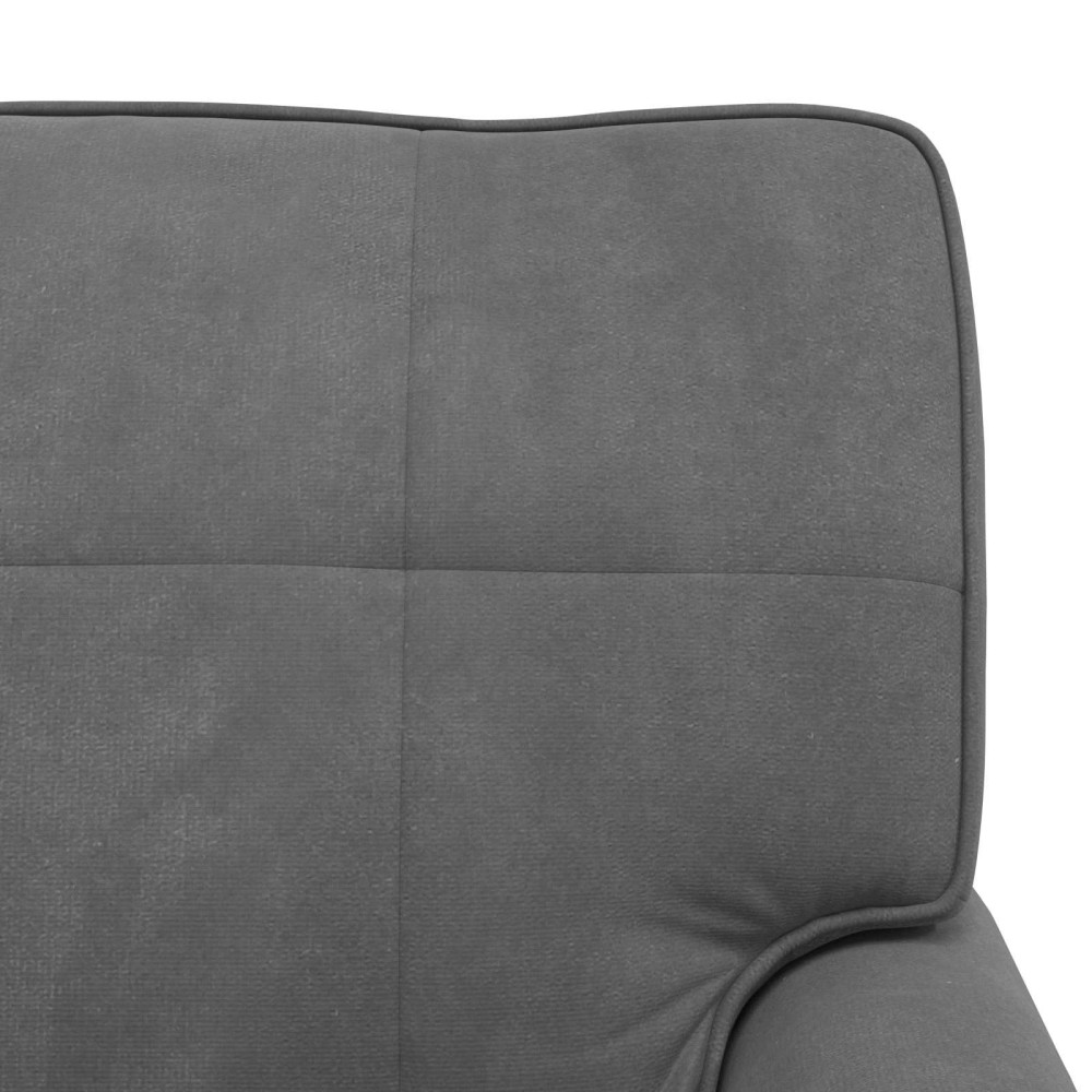 Produktbild för Chaise Lounge med kudde Mörkgrå 91 x 157 x 91 cm Sammet