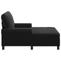 Produktbild för Chaise Lounge med kudde Svart 91 x 157 x 91 cm Sammet