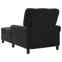 Produktbild för Chaise Lounge med kudde Svart 91 x 157 x 91 cm Sammet
