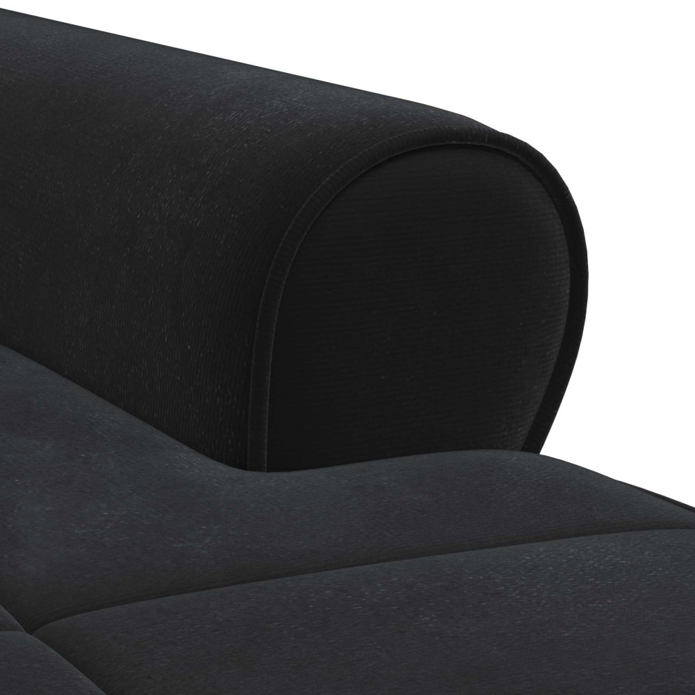 Produktbild för Chaise Lounge med kudde Svart 91 x 157 x 91 cm Sammet