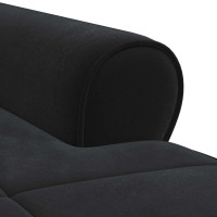 Produktbild för Chaise Lounge med kudde Svart 91 x 157 x 91 cm Sammet