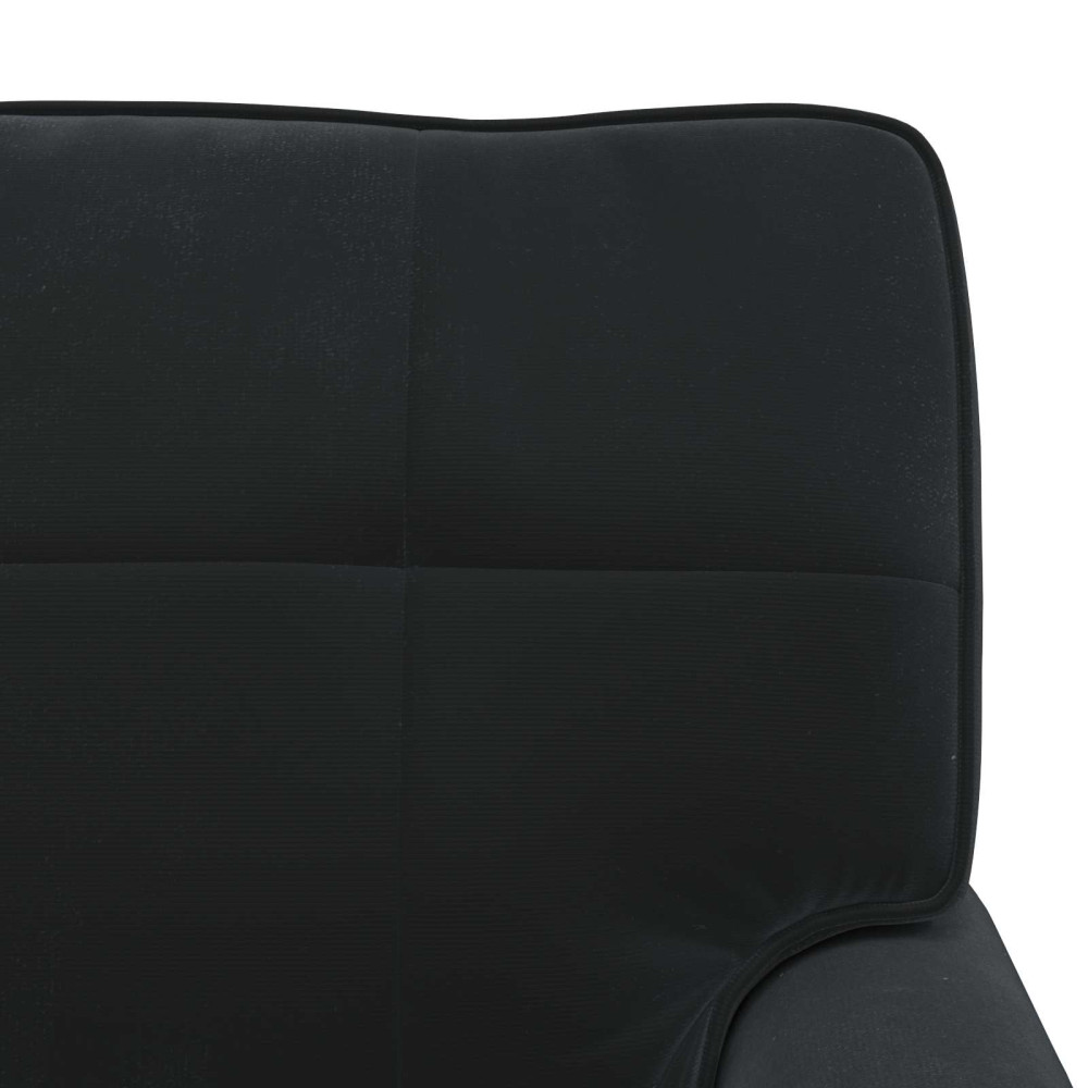 Produktbild för Chaise Lounge med kudde Svart 91 x 157 x 91 cm Sammet