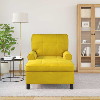Produktbild för Chaise Lounge med kudde Gul 91 x 157 x 91 cm Sammet