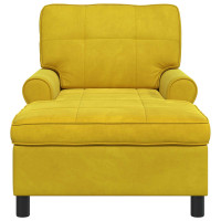 Produktbild för Chaise Lounge med kudde Gul 91 x 157 x 91 cm Sammet