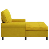 Produktbild för Chaise Lounge med kudde Gul 91 x 157 x 91 cm Sammet