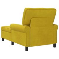 Produktbild för Chaise Lounge med kudde Gul 91 x 157 x 91 cm Sammet